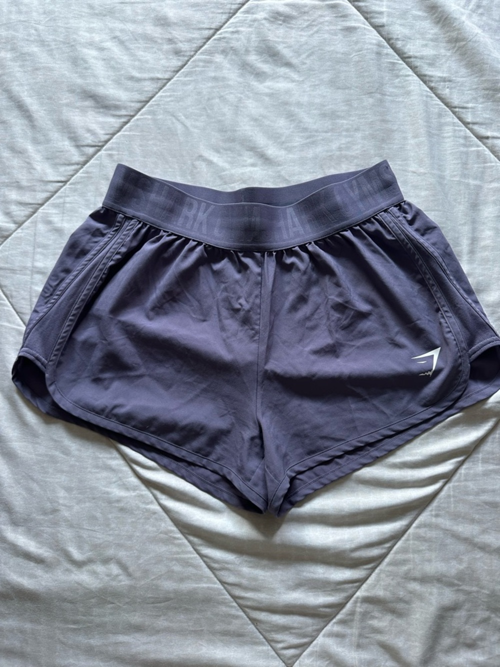 Gymshark Women's grey blue Running Shorts with Elastic Waistband